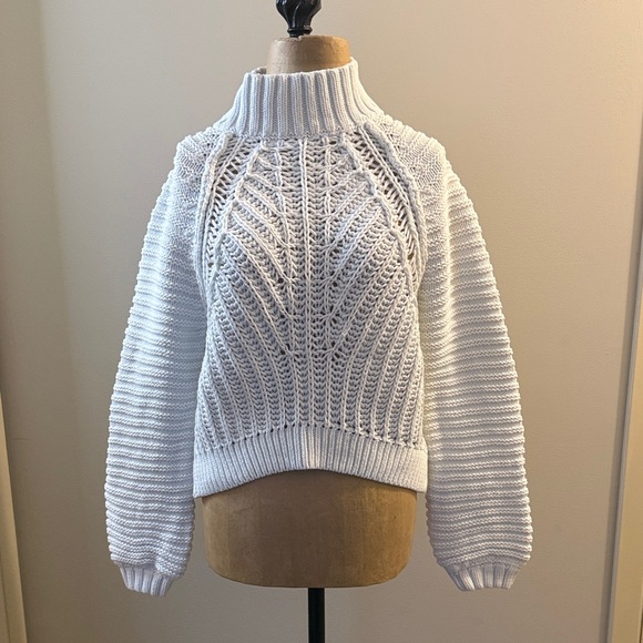Free People whiteCable Knit Turtleneck Sweater - Picture 6 of 11